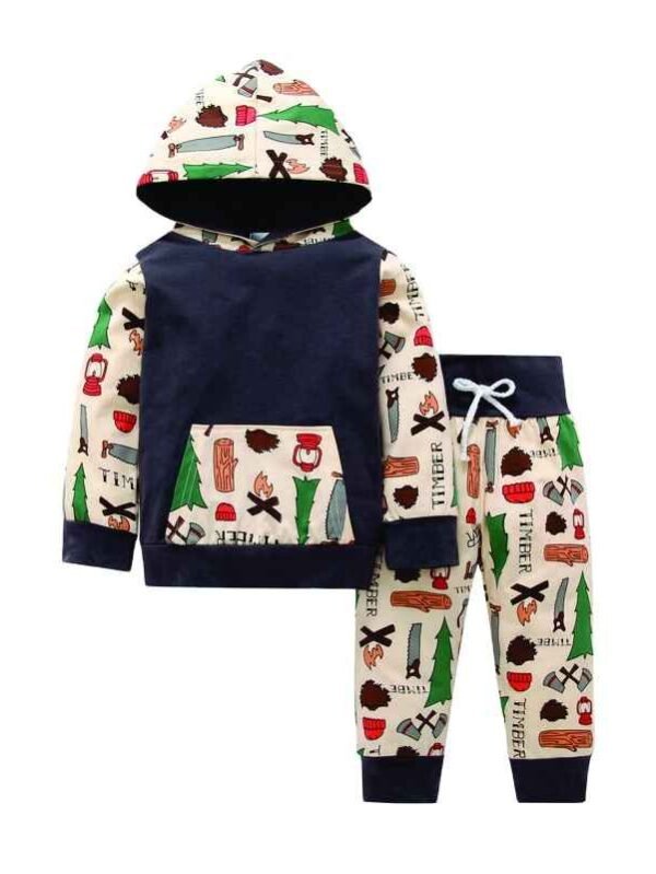 Wholesale Kids Custom Hoodie Pullover 2piece Set Unisex Clothing Printed Casual Quantity Pants