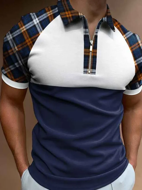 Breathable Checkered Summer Polo for Men