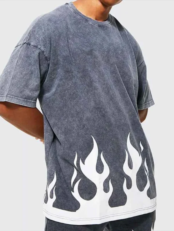 Oversized Acid Wash Cotton T-Shirts