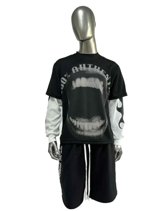 Raw Hem Drop Shoulder Men’s T-Shirts