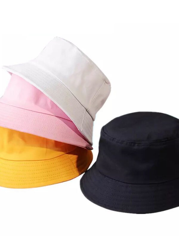 Wholesale Bulk Black and White Reversible Thug Life Embroidered and Printed Two Side Wear Bucket Sun Hats with Logo