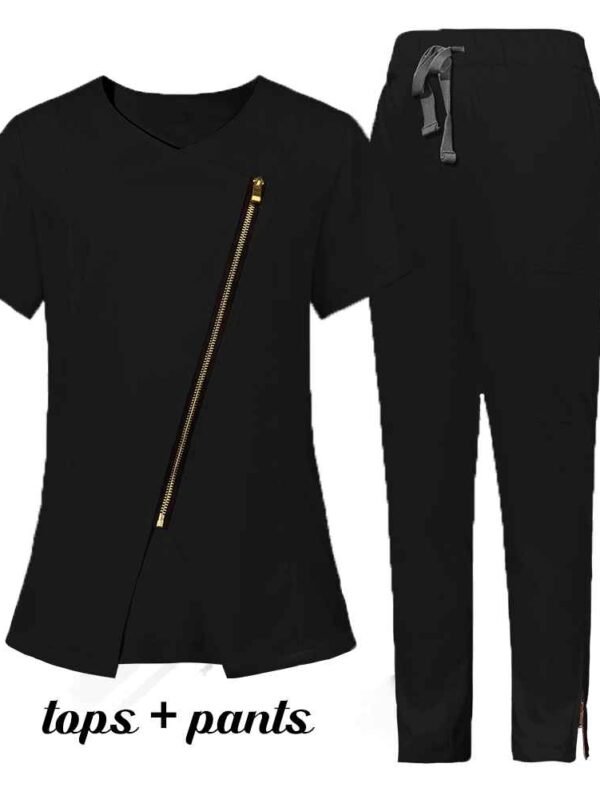 Custom Women Nursing Scrub Jogger Hospital Sets Zip Reusable Stretchy Beautician Scrubs Uniforms Nurse Uniform Medical Scrubs