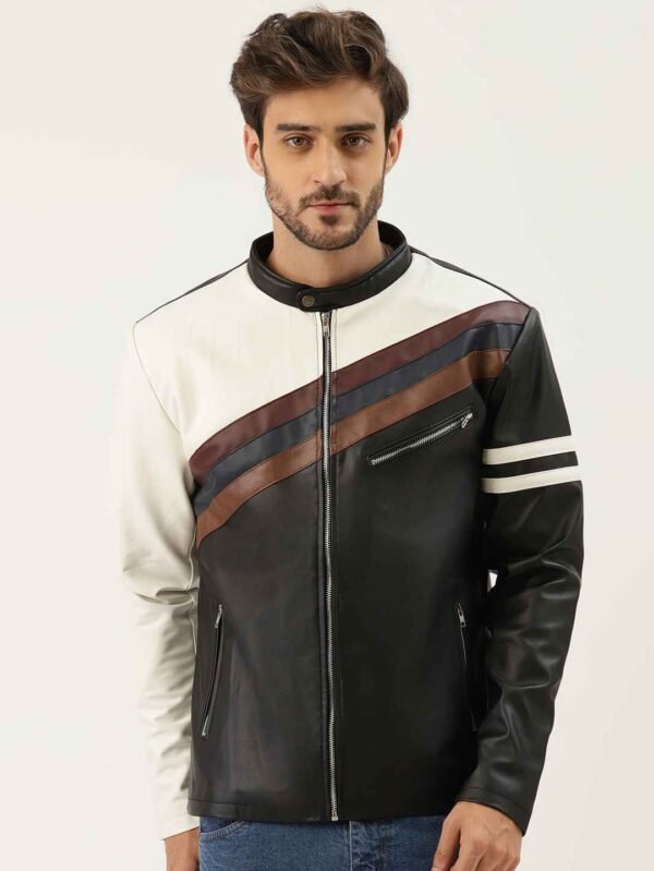 Mens Slim Fit Jacket Black and White