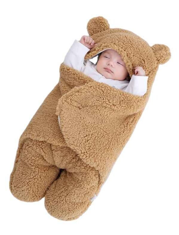 Winter Fleece Swaddle Custom Embroidery Customise Baby Sleepwear Swaddle Plus Size Winter Swaddle Wool Woven Modern Solid PK