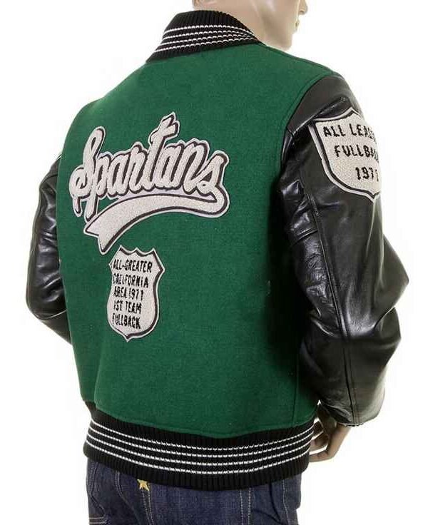 Custom leather sleeve towel embroidered bomber varsity jacket for men - Image 4