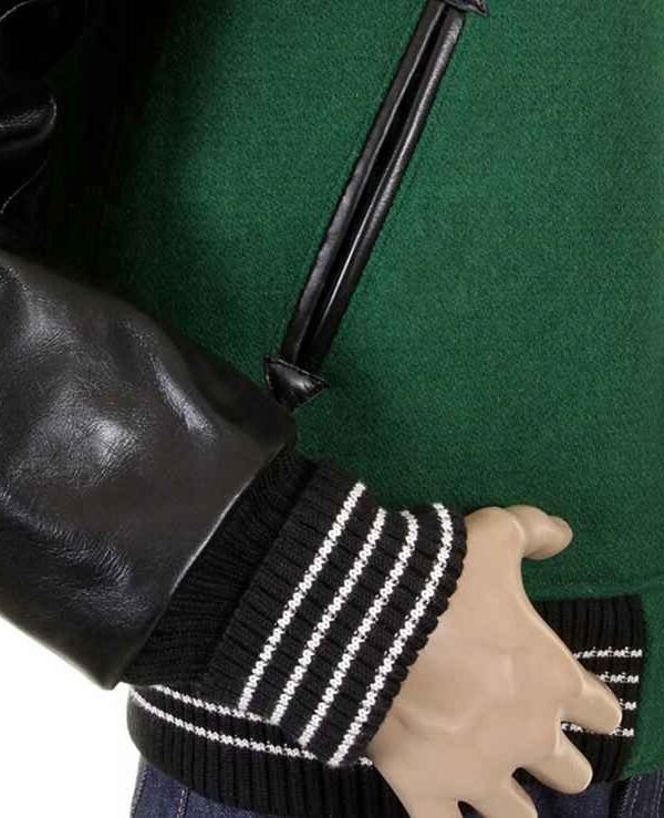 Custom leather sleeve towel embroidered bomber varsity jacket for men - Image 5