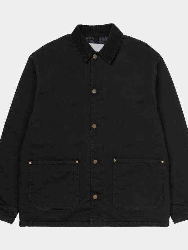 Man Cotton Canvas Overalls Custom Denim Jacket Workwear Collar Collarless Twill Men Canvas Jacket - Image 4