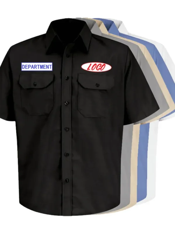 Breathable Cotton Button-Up Work Shirt