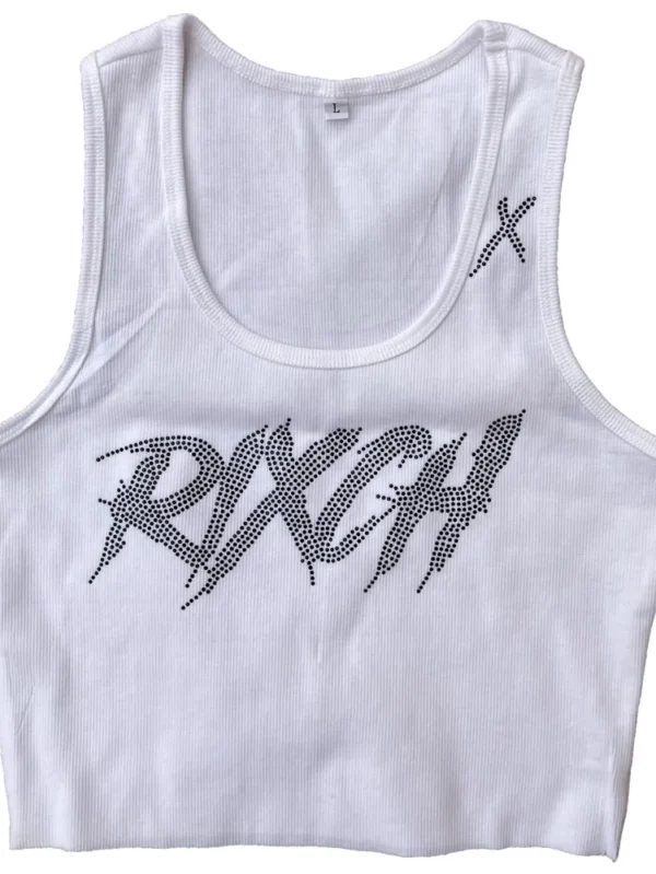 Custom Rhinestone Logo Women's Tank Top