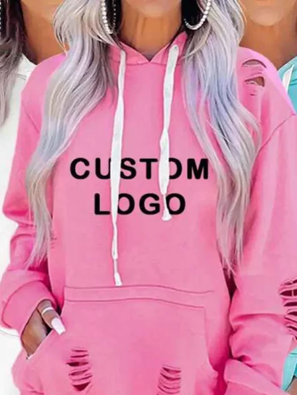 Plain Ripped Pullover for Women