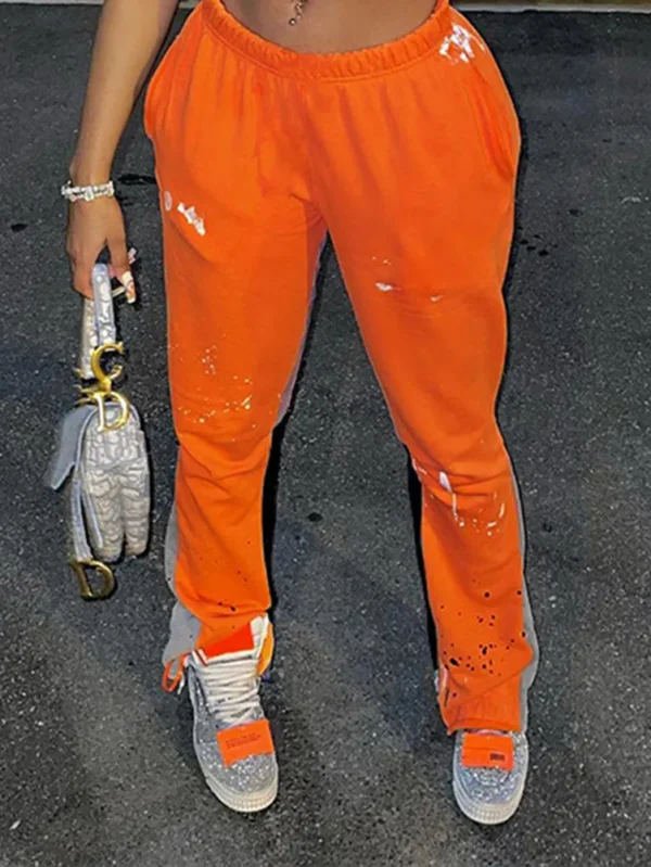 Trendy Women's Flared Sweatpants Track Trousers