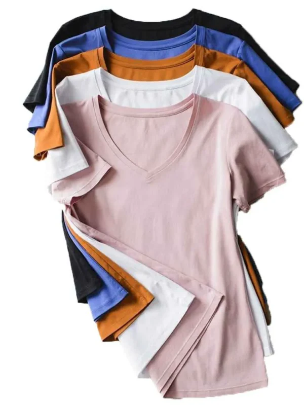 White Printed Plain Summer T-Shirt