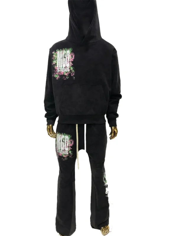 Black Hoodie and Sweatpants Set