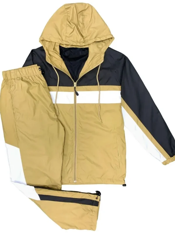 Color Block Windbreaker Jogging Set