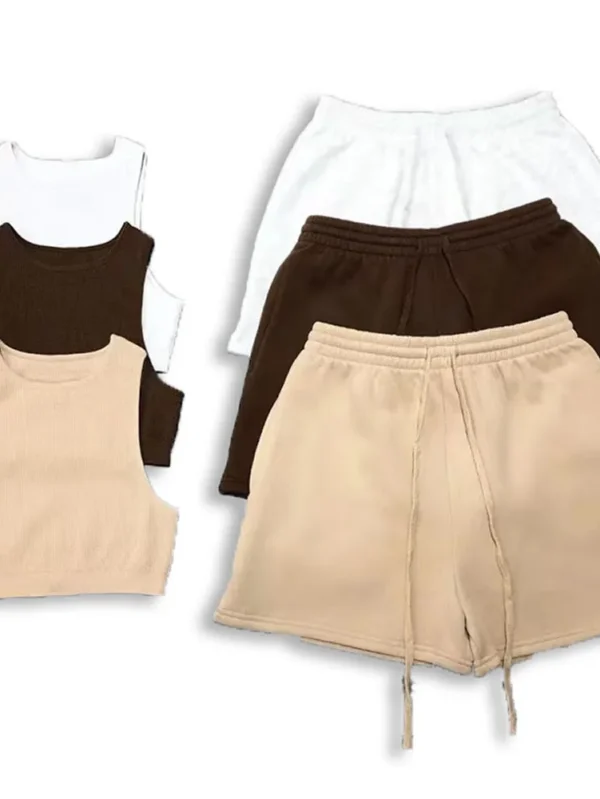 Comfortable Women's Gym Shorts and Top Set