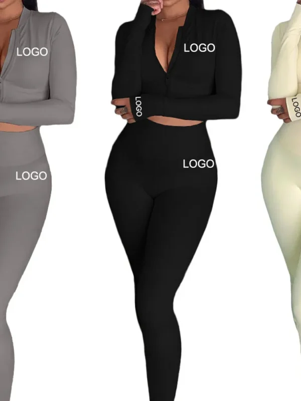 Custom Crop Top Workout Tracksuit Women