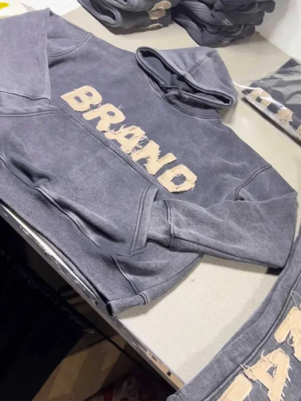 Custom Embroidery Flared Sweatpants Hoodie Set