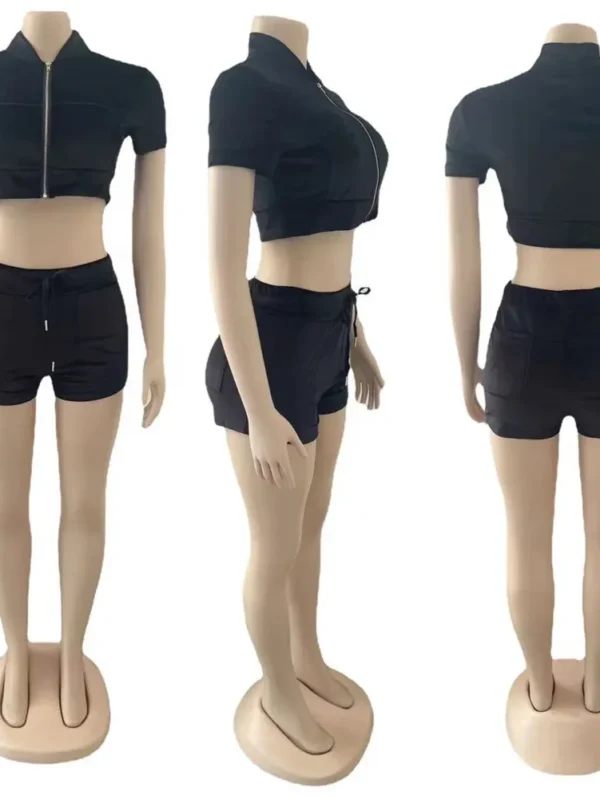 Custom Rhinestone Women’s Tracksuit with Jogger Shorts