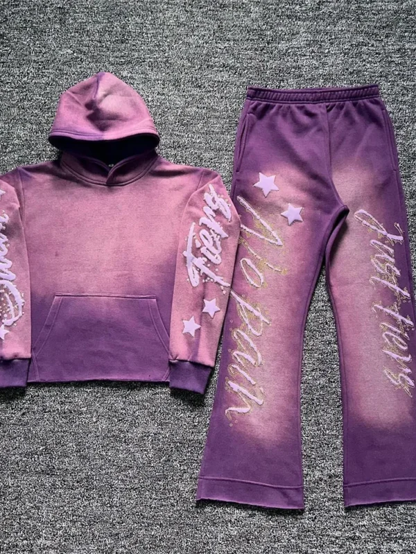 Flared Sweatpants with Custom Puff Print