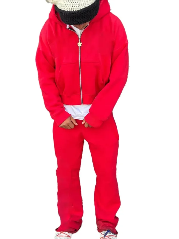 High-Quality Men's Distressed Patch Tracksuit