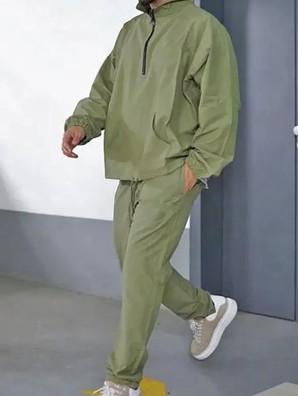 Men's Blank Polyester Jogger Tracksuit Set