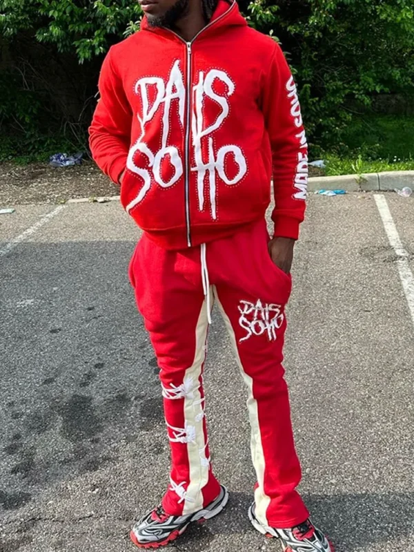 Men's Women’s Cotton Puff Print Tracksuit