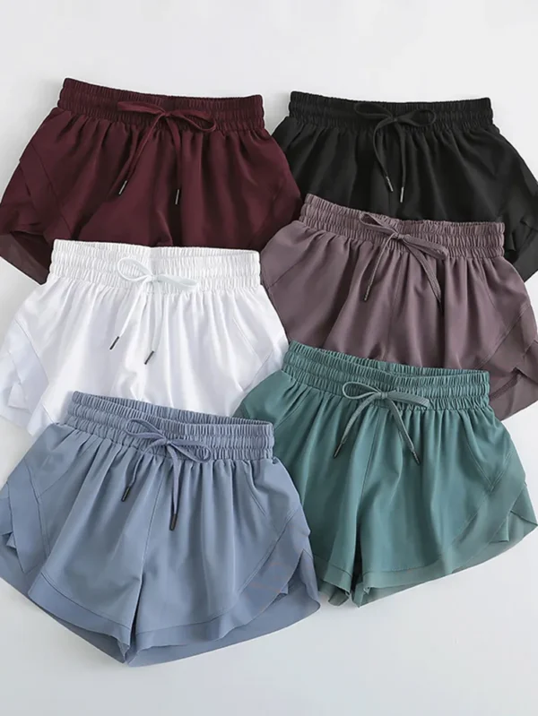 Outdoor Drawstring Waist Running Shorts for Women