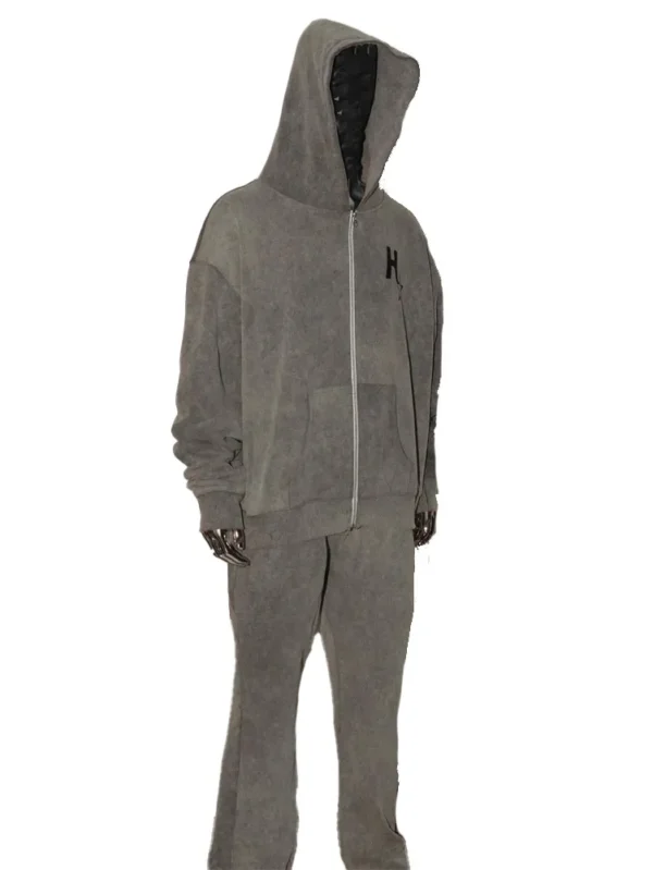 Premium Terry Cotton Full Zip Hoodie Set