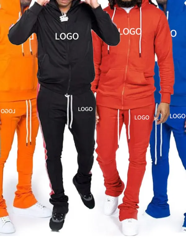 Streetwear Cotton Wool Tracksuit Hoodies Set