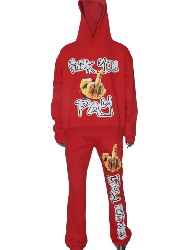 Streetwear Oversized Joggers and Puff Print Hoodie