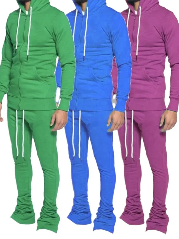 Stylish Stacked Pants and Zip Hoodie