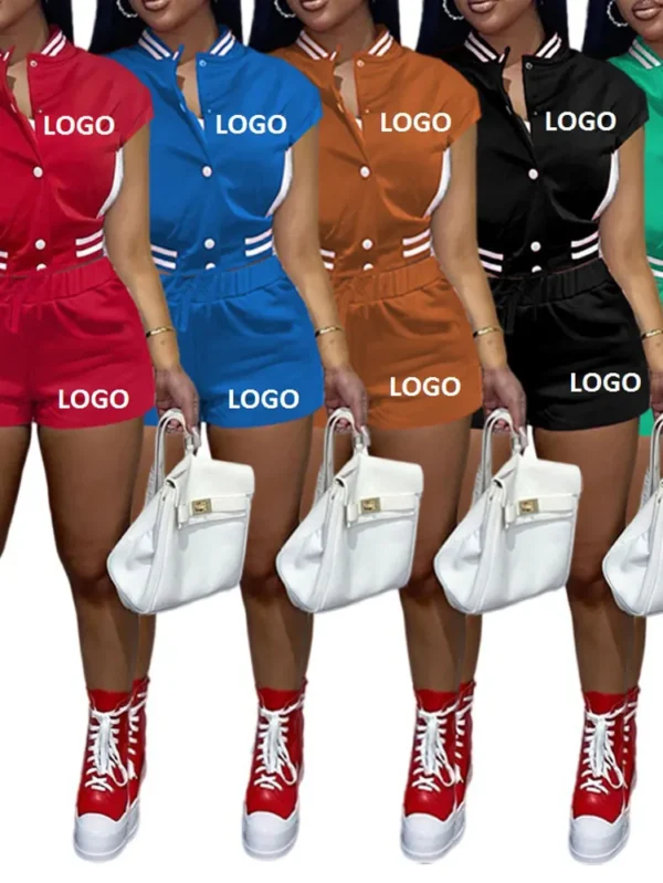 Stylish Women’s Letterman Jacket and Shorts Set