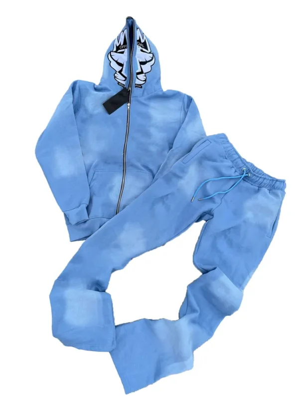 Trendy Distressed Hoodie and Sweatpants for Women