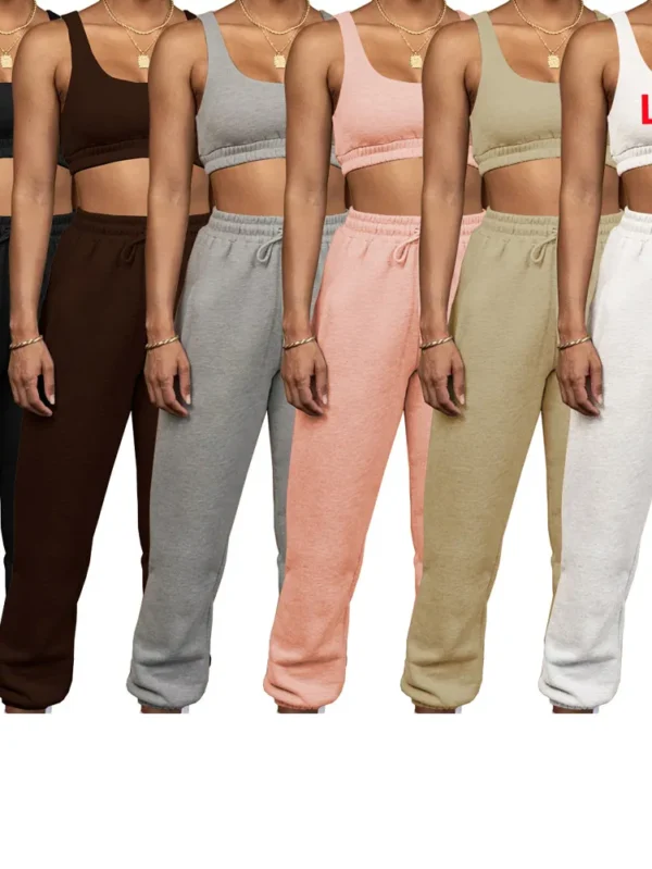 Trendy Two-Piece Vest Tops and Long Pants