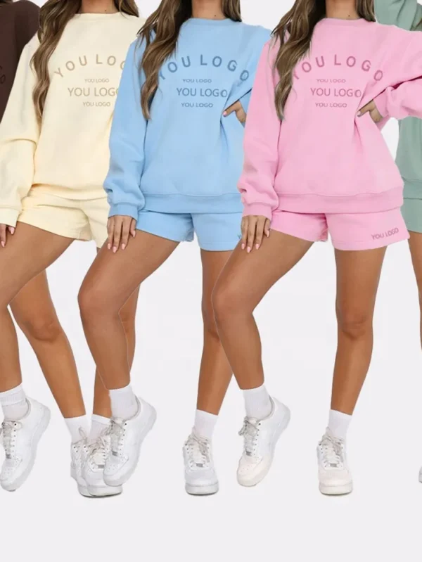 Trendy Women's 2 Piece Crewneck Sweatsuit Set