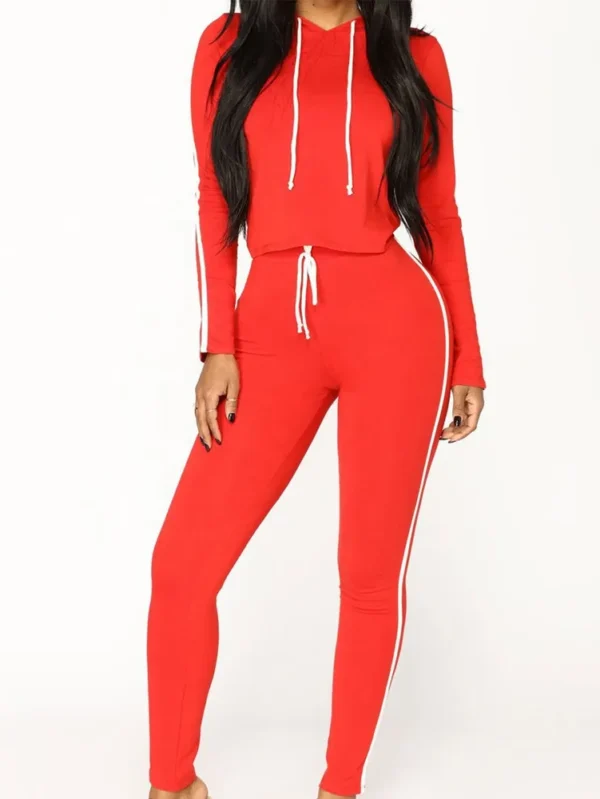 Stylish Striped Women's Gym Tracksuit Set
