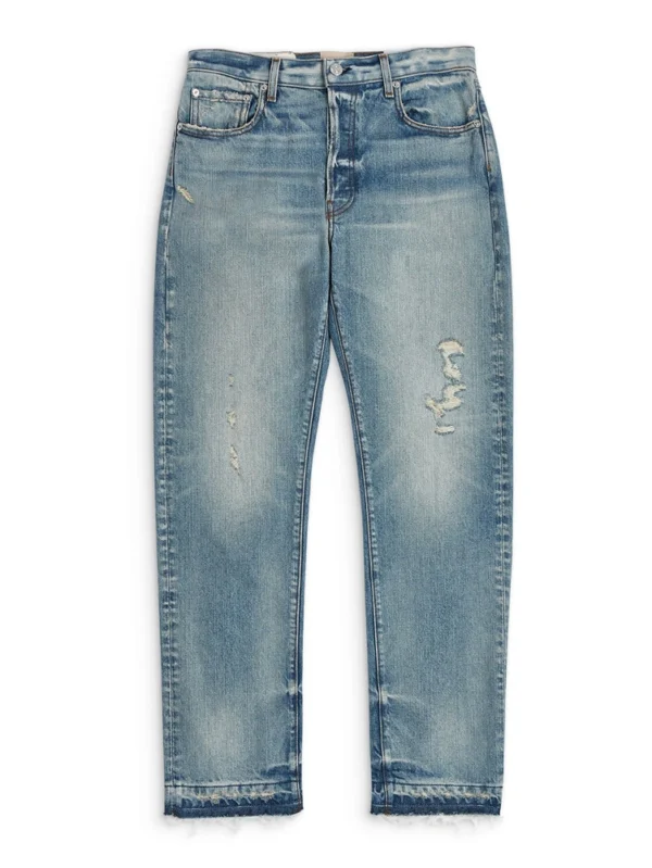 2023 Vintage Wash Black Distressed Denim Jeans for Men