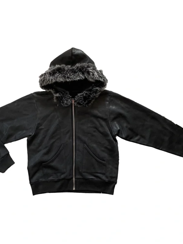 American Style Zip Up Waxed Hoodies for Men