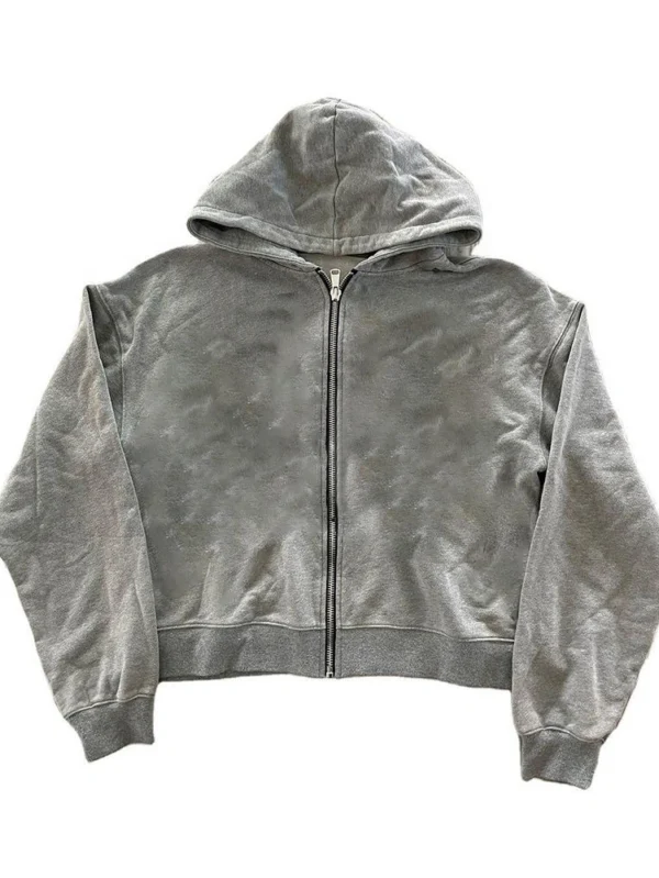 Applique Distressed Patch Cropped Hoodies