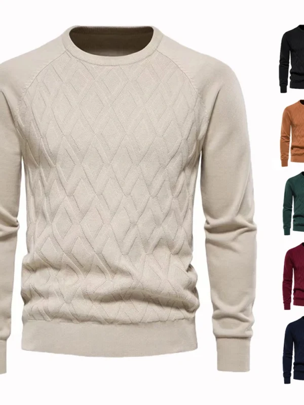 Breathable Cotton Knitted Sweater for Men's Winter Style