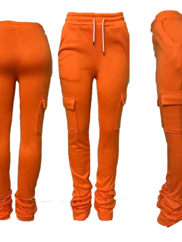 Comfortable Thick Fleece Stacked Sweat Pants for Women