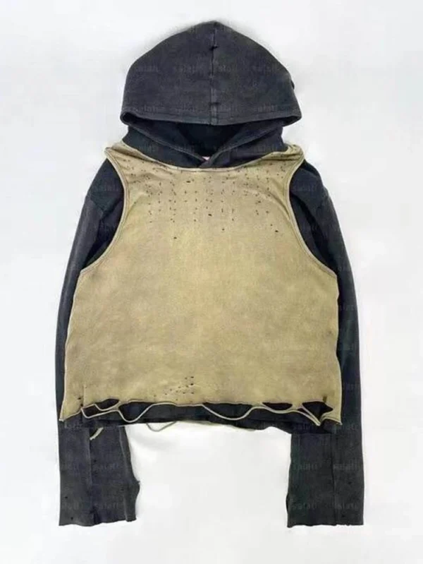 Custom Distressed Vintage Hoodie for Men's Street Style