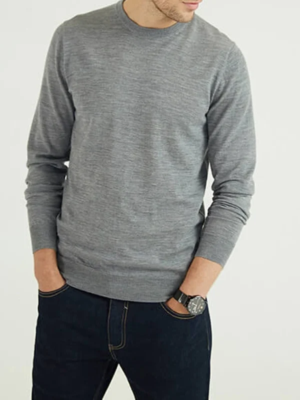 Custom OEM Men's 100% Wool Pullover Sweater Knitwear