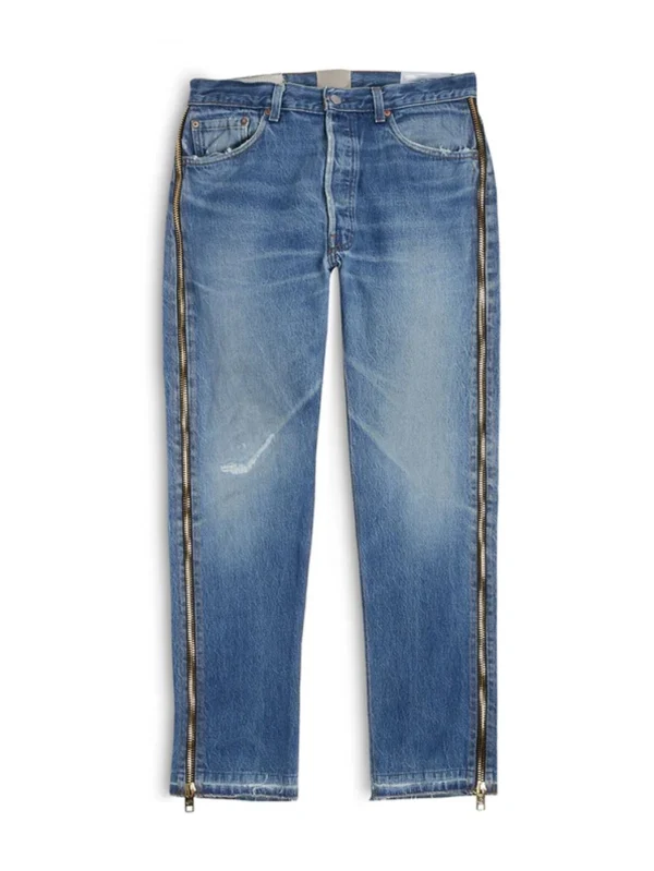 Custom Waist Ripped Denim Jeans for Fashion-Forward Men