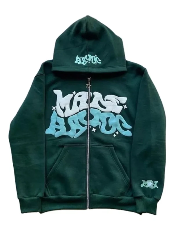 Custom Wholesale Y2K Men’s French Terry Zip Up Hoodie