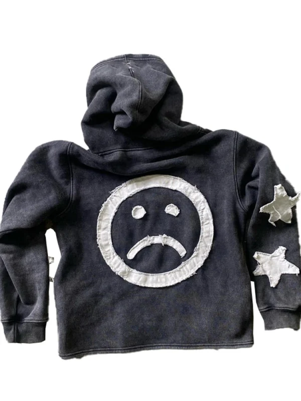 Embroidered Patch Street Style Cropped Zip Hoodie Design