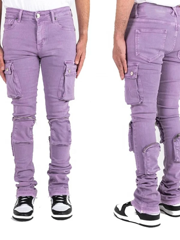 Fashionable Cargo Pants with Multi-Pocket Design for Men
