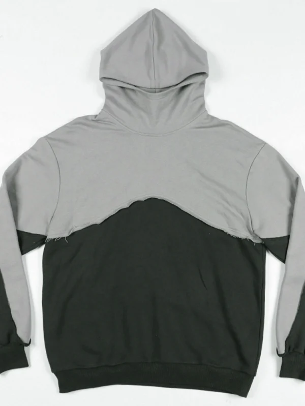 Fashionable Men’s Raw Hem Pullover Hoodie Design