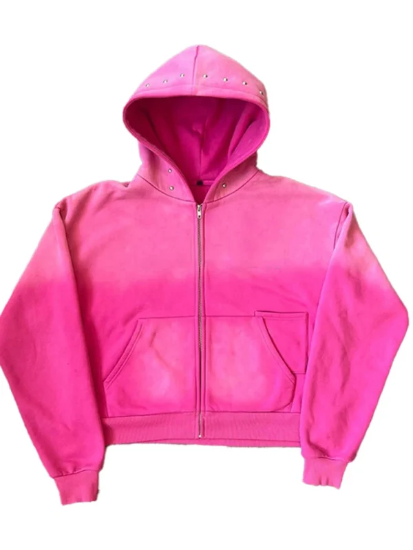 Gradient Acid Wash Fleece Hoodie for Unique Style