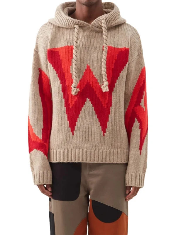 Men’s Breathable Jacquard Wool Knit Hoodie Sweater Design